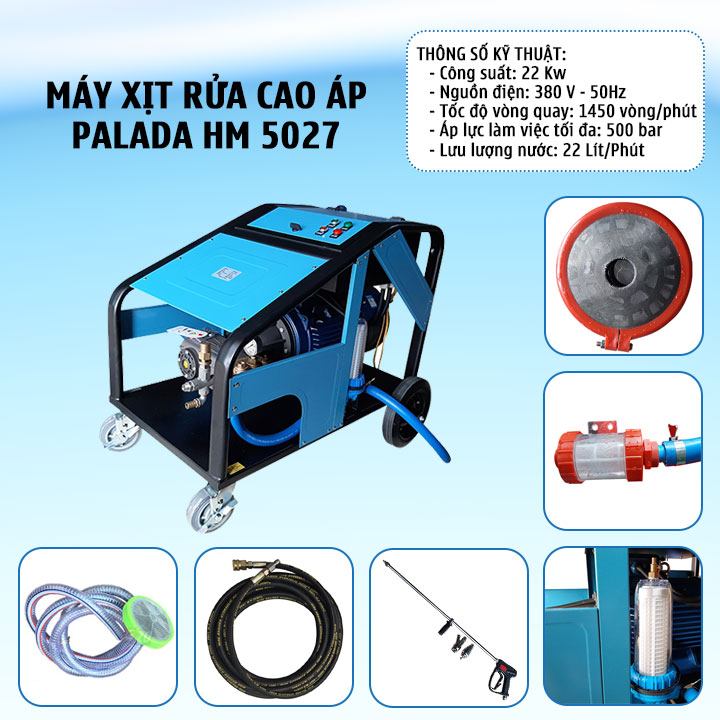 Phụ kiện đi kèm máy rửa xe áp lực cao Palada HM5027