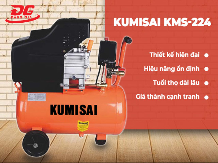 Model KMS224 của Kumisai được ứng dụng để bơm hơi xe, xì khô xe