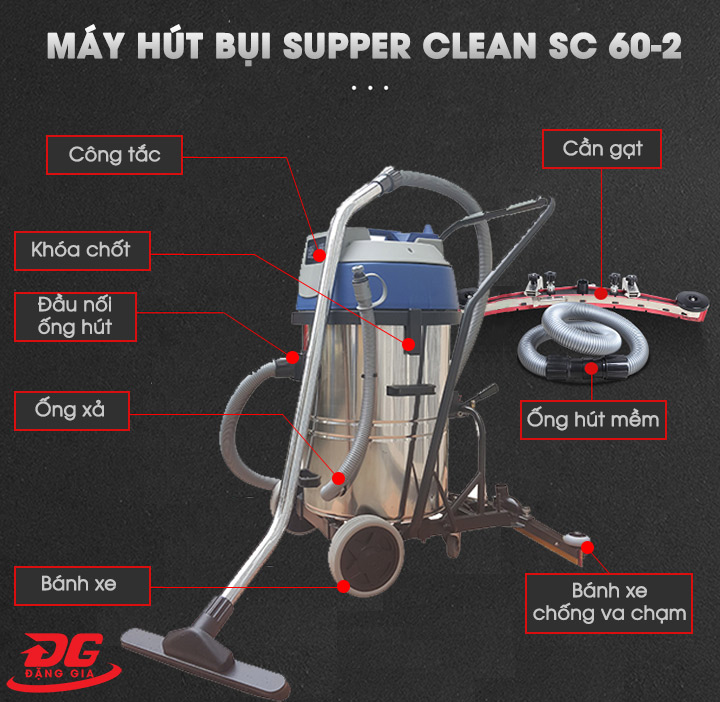 máy hút bụi công suất lớn Supper Clean SC 60-2