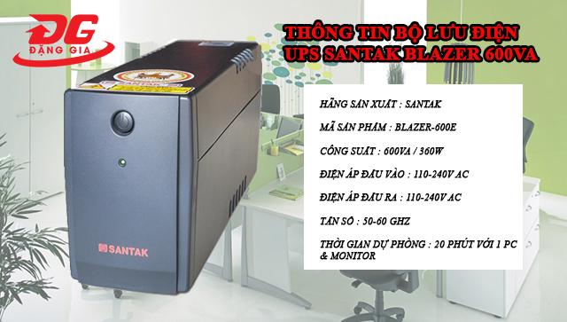 Thông tin bộ lưu điện UPS Santak BLAZER 600VA