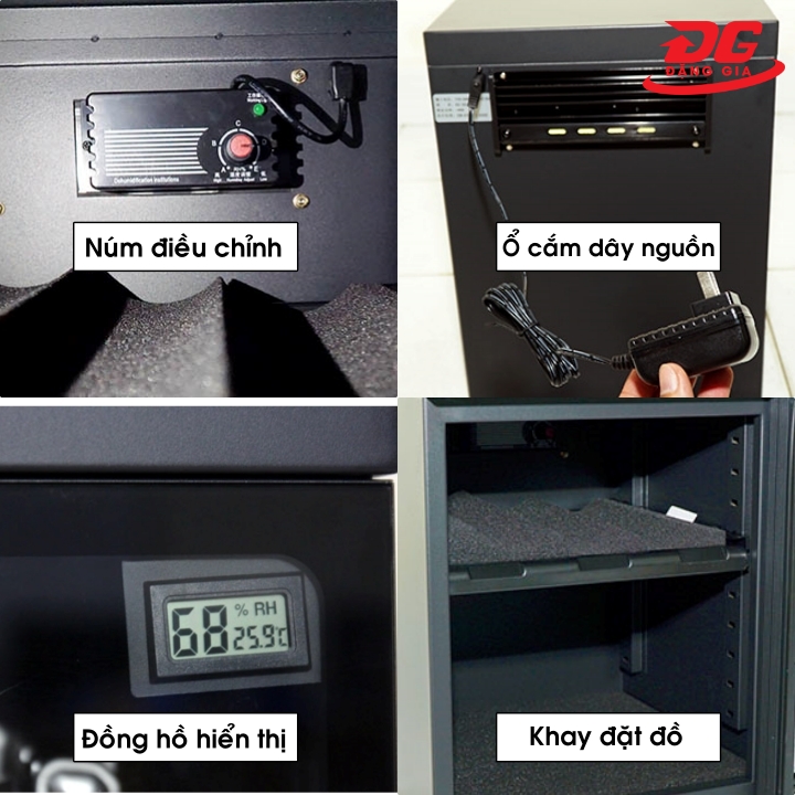 Các bộ phận cơ bản của tủ chống ẩm máy ảnh Andbon AB-30C