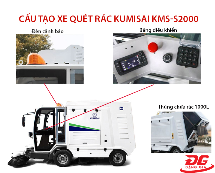 giá Xe quét rác Kumisai KMS-S2000 (Pin chì axit)