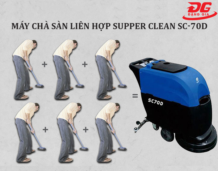 hiệu quả sử dụng máy chà sàn liên hợp Supper Clean SC-70D