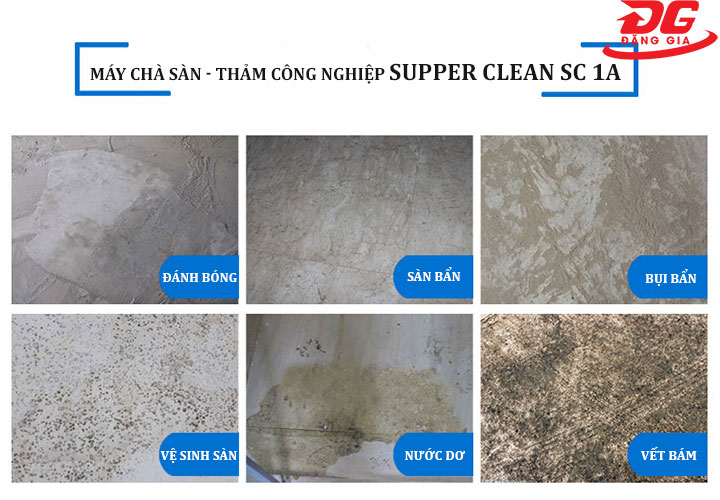 Ứng dụng của máy chà sàn - thảm công nghiệp Supper Clean SC 1A