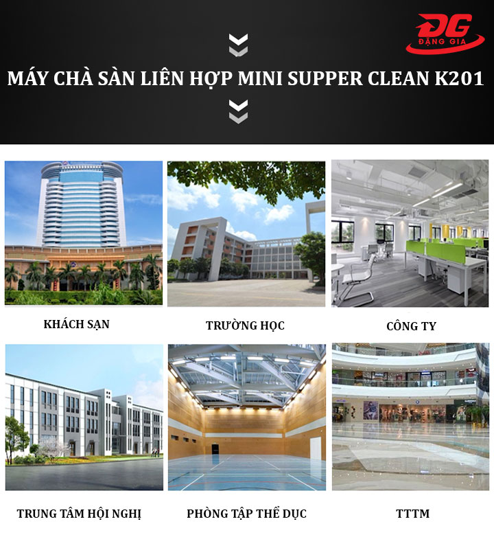 Ứng dụng của máy chà sàn liên hợp mini Supper Clean K201