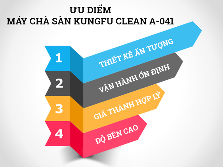 Ưu điểm máy chà sàn Kungfu Clean A-041