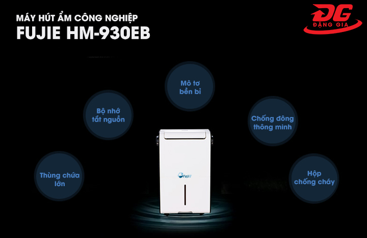 Máy hút ẩm công nghiệp Fujie HM-930EB có thiết kế hiện đại, dễ sử dụng
