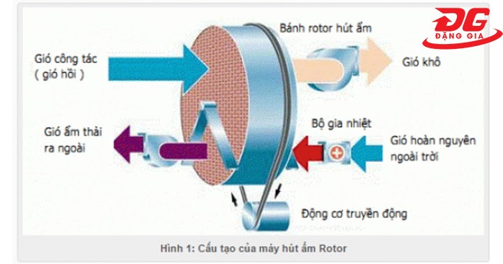 cấu tạo máy hút ẩm rotor