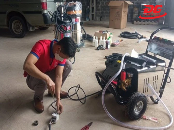 Máy rửa xe bị rung giật do nguồn điện không ổn định