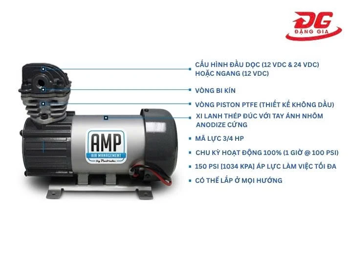 Máy nén khí mini 24v Pacbrake HP625