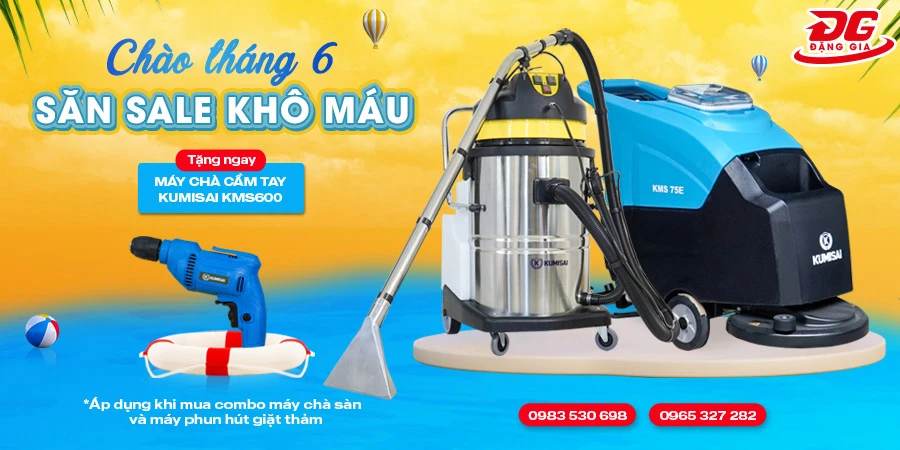 Điện máy Đặng Gia tặng quà khủng khi mua combo Máy chà sàn và máy giặt thảm phun hút bất kỳ