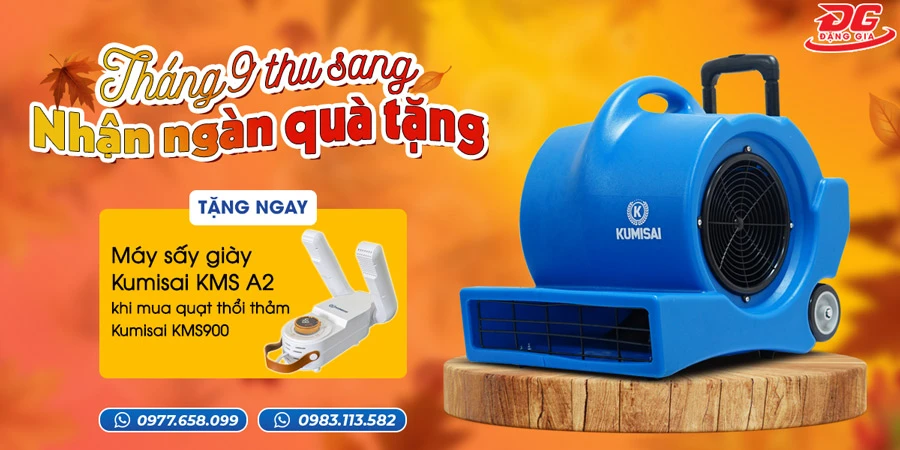 Mua quạt sấy thảm Kumisai KMS900 tặng 01 máy sấy giày A2