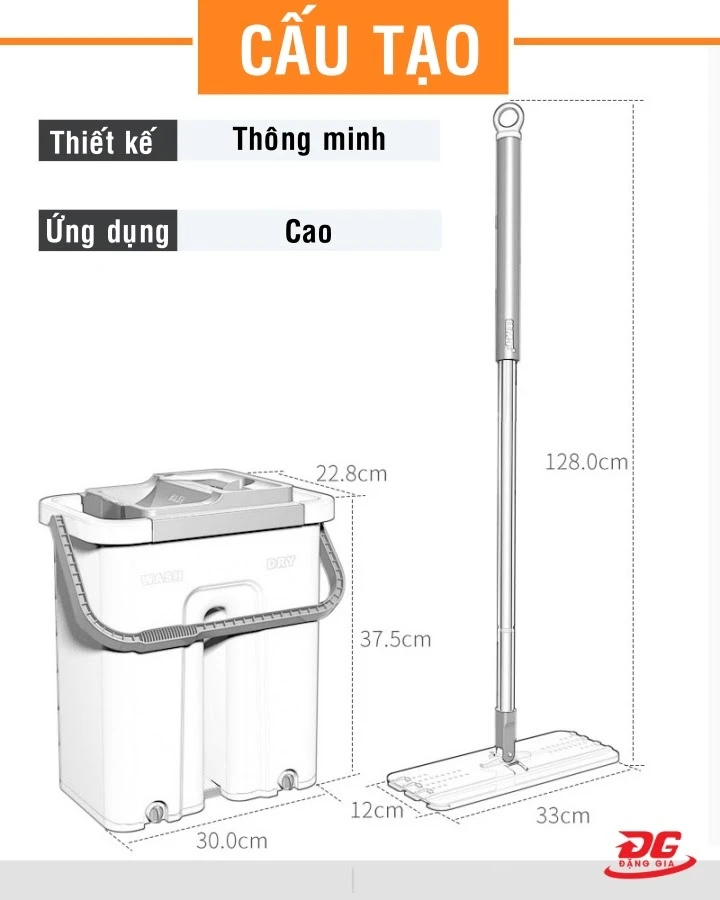 Cấu tạo của cây lau nhà dành cho sàn gỗ