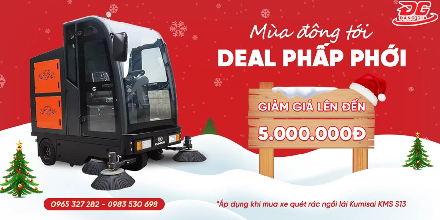 Mua xe quét rác Kumisai KMS-S13 tặng ngay voucher giảm giá 5.000.000 đồng