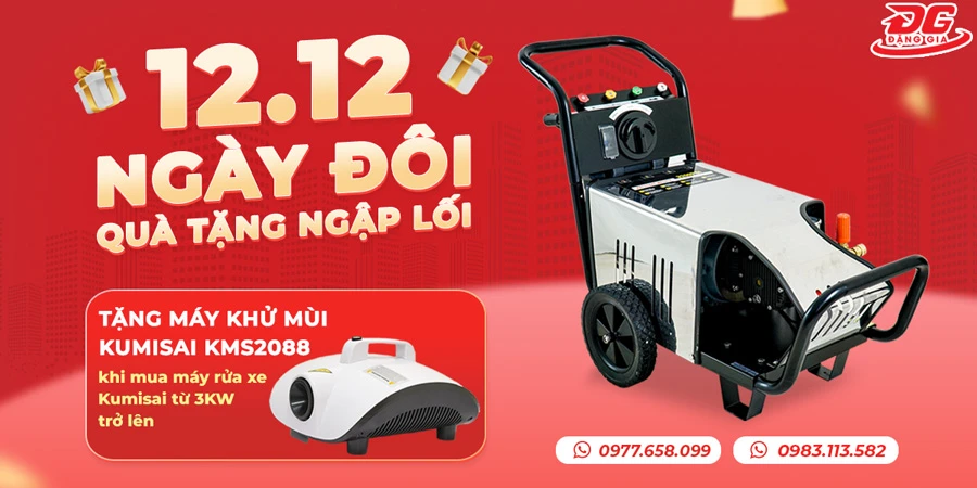 Mua máy rửa xe Kumisai từ 3KW tặng 01 máy khử mùi Kumisai KMS2088