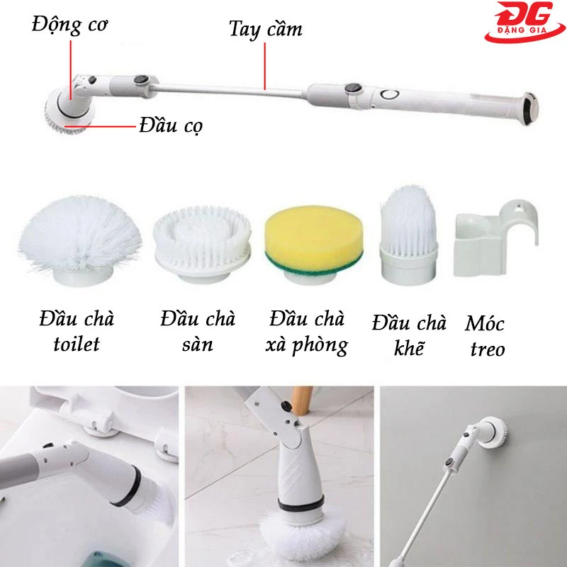 Cấu tạo máy cọ nhà vệ sinh và một số phụ kiện đi kèm