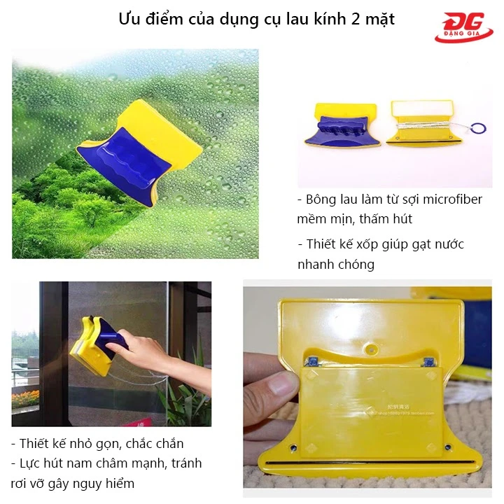 ưu điểm vượt trội của dụng cụ lau kính 2 mặt