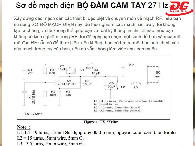 Sơ đồ mạch điện bộ đàm