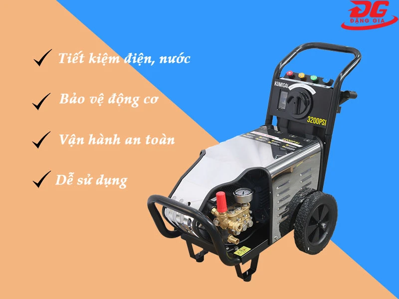 Các ưu điểm nổi bật của máy rửa xe tự động ngắt
