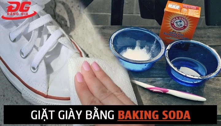 cách giặt giày trắng bằng baking soda