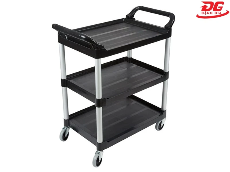 Xe đẩy nhựa 3 tầng có kiểu dáng nhỏ gọn, trọng lượng nhẹ