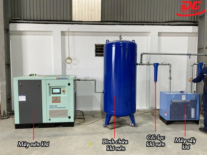 Sơ đồ hệ thống khí nén hoàn chỉnh