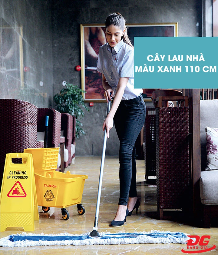 Cây lau nhà màu xanh 110cm