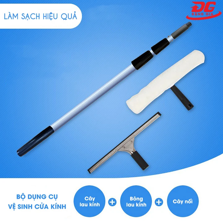 Cây nối dài lau kính có thể kết hợp với nhiều phụ kiện khác