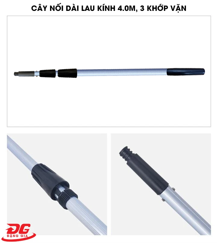Cây nối dài lau kính 4.0m, 3 khớp vặn