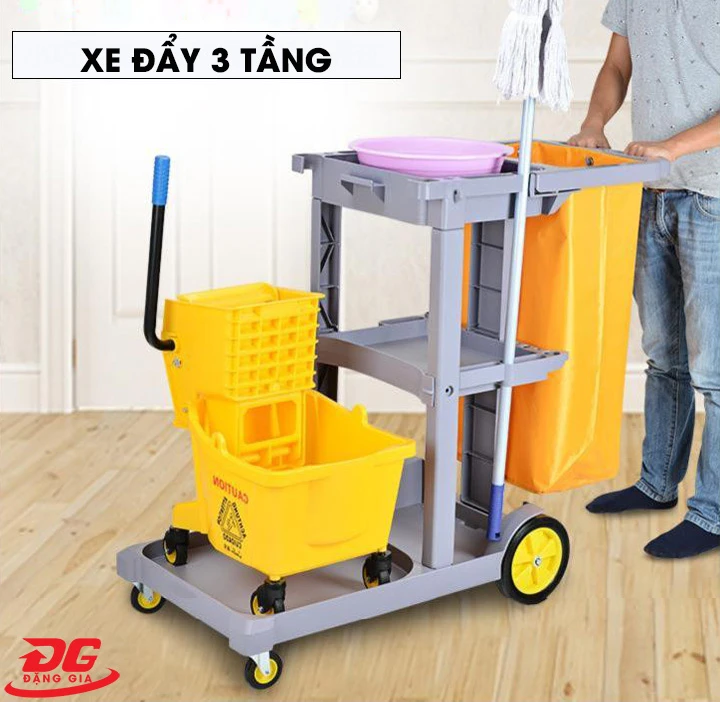 xe đẩy dụng cụ vệ sinh