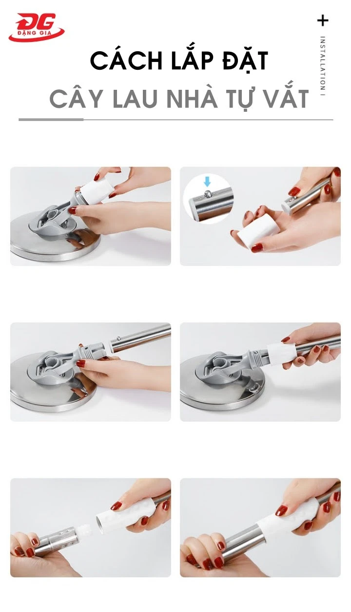 cách lắp cây lau nhà tự vắt