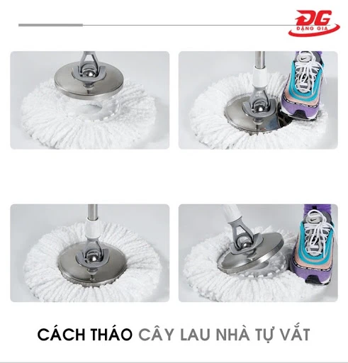 cách tháo cây lau nhà tự vắt