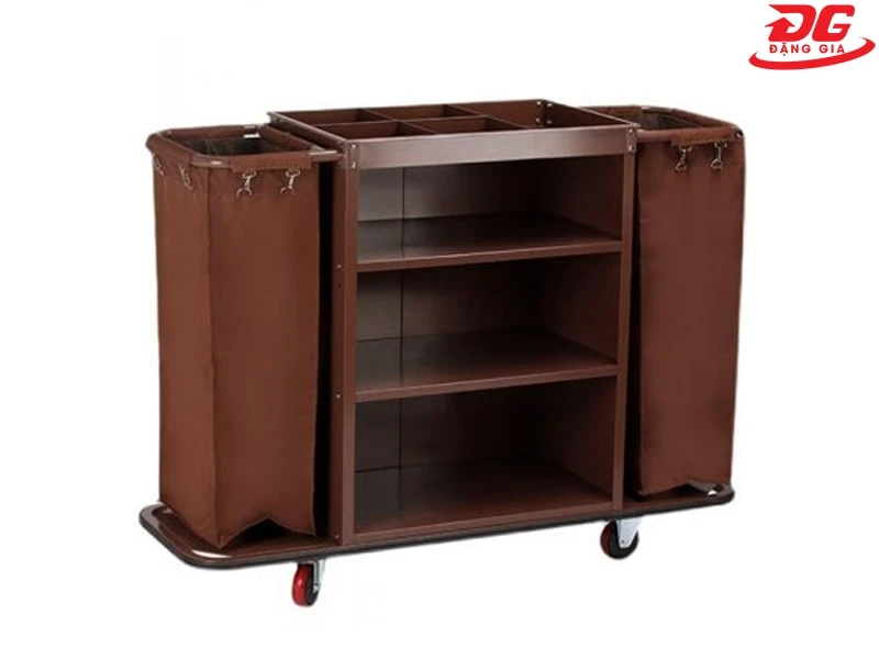 Xe đẩy dọn vệ sinh khách sạn bằng thép phun sơn