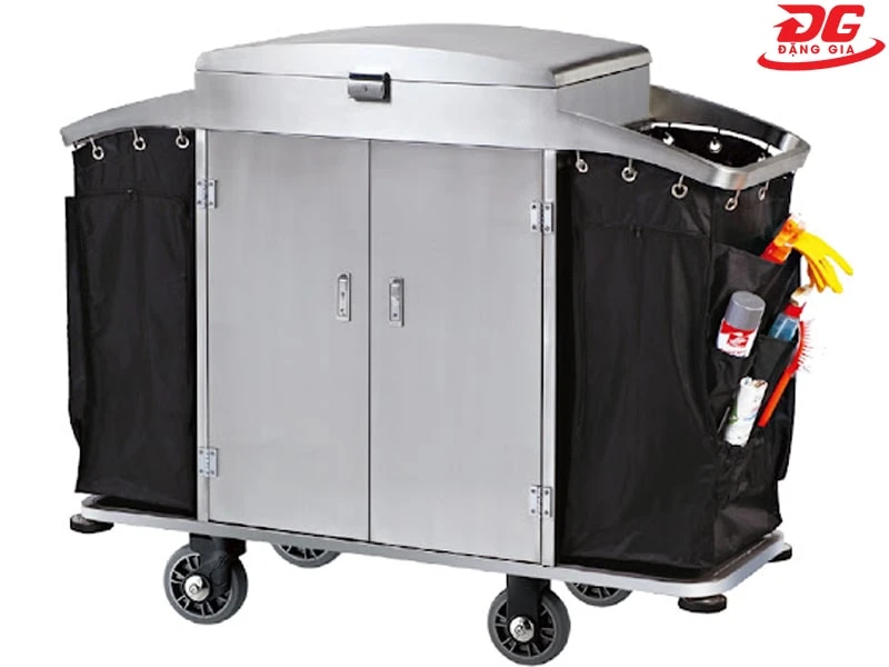 Xe đẩy buồng phòng khách sạn có túi đựng