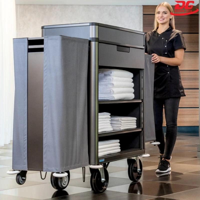Xe dọn phòng khách sạn inox