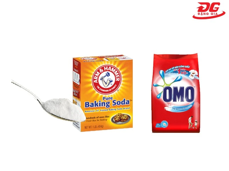 Baking soda kết hợp cùng bột giặt cũng là phương pháp giặt giày phổ biến