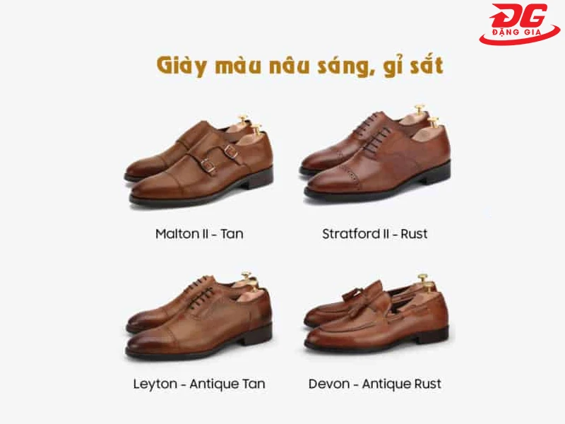 Chọn màu xi cho giày màu nâu sáng hoặc gỉ sắt