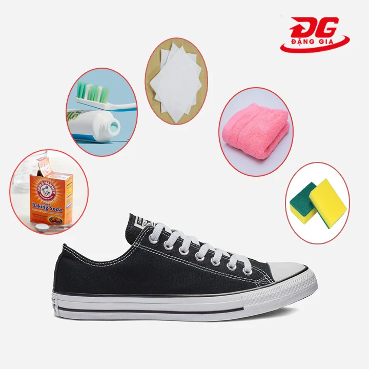 Chuẩn bị dụng cụ để giặt giày Converse