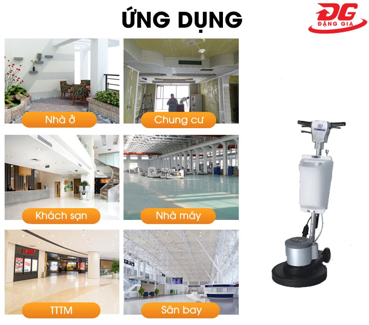 ứng dụng của máy chà sàn Kumisai KMS-796