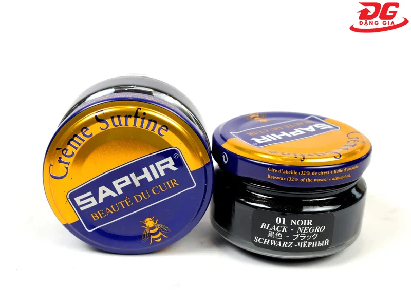 Xi giày màu đen Saphir Creme Surfine 90
