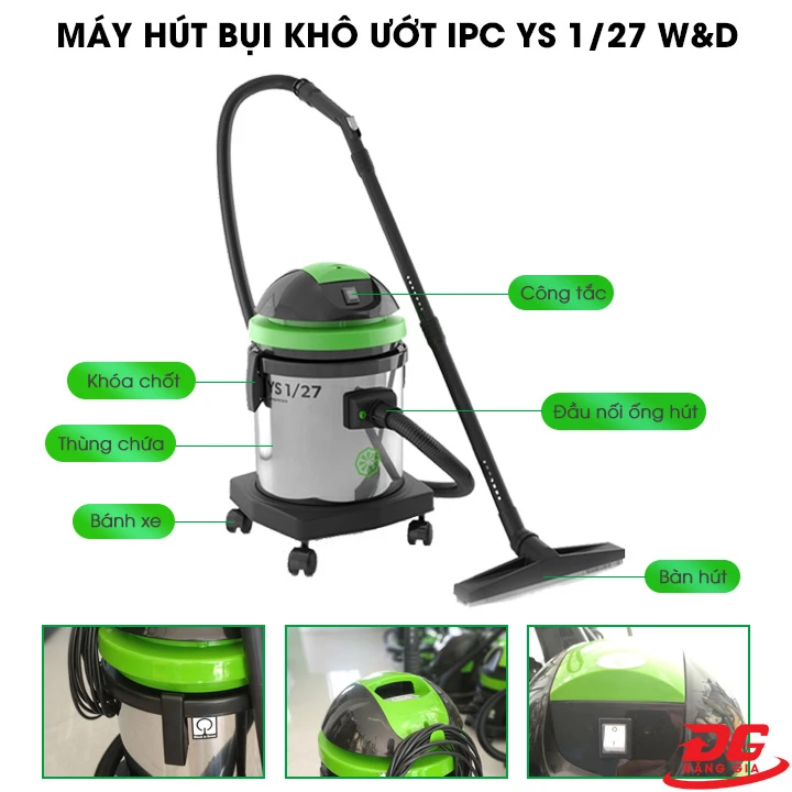 cấu tạo máy hút bụi khô ướt IPC YS1/27 W&D