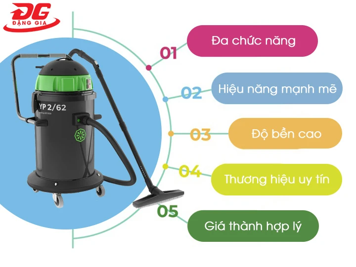 Ưu điểm của Máy hút bụi khô ướt IPC YP2/62 W&D