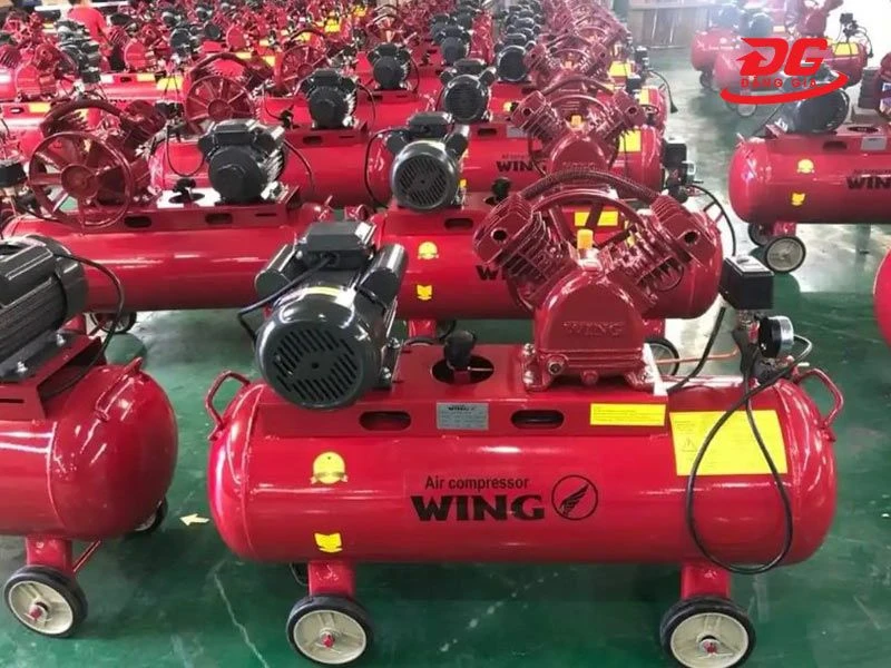 Máy bơm hơi dây đai 70 lít 1.5HP Wing