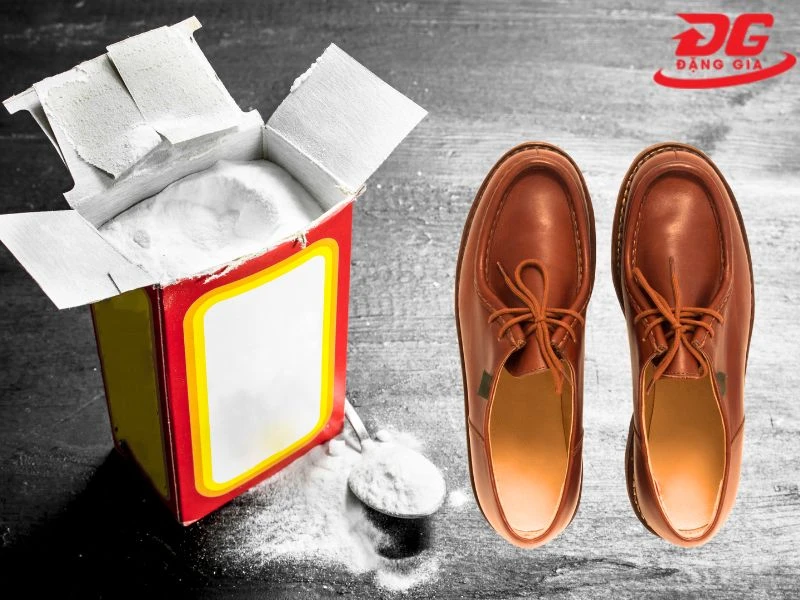 Cách làm sạch giày da trắng bị mốc đen bằng bột baking soda