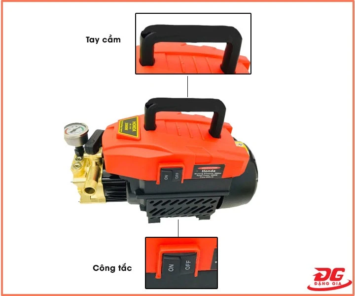 Máy rửa xe Honda HD101A có phần quai xách tiện lợi