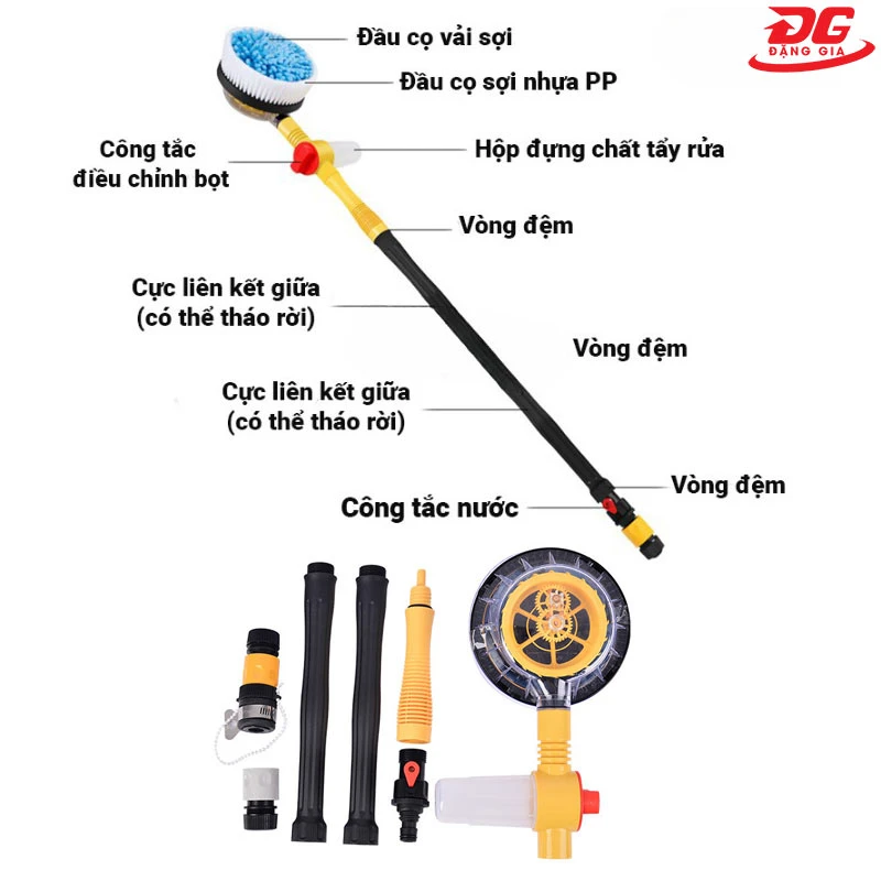 Chổi rửa xe ô tô thông minh tự xoay 360 độ Giá Rẻ