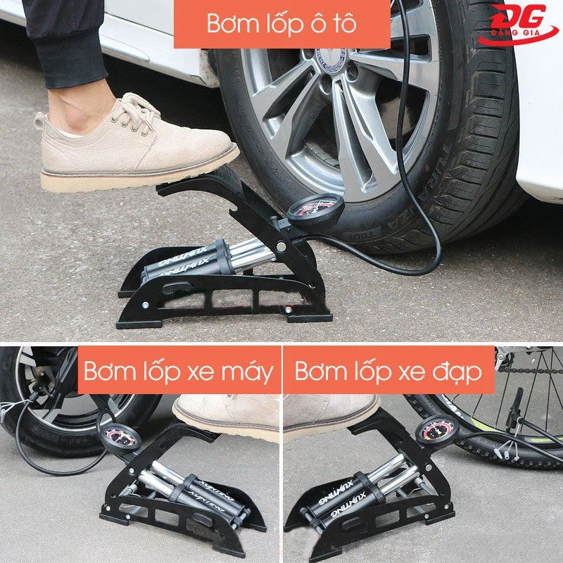 Máy bơm hơi cầm tay kiểu đạp chân