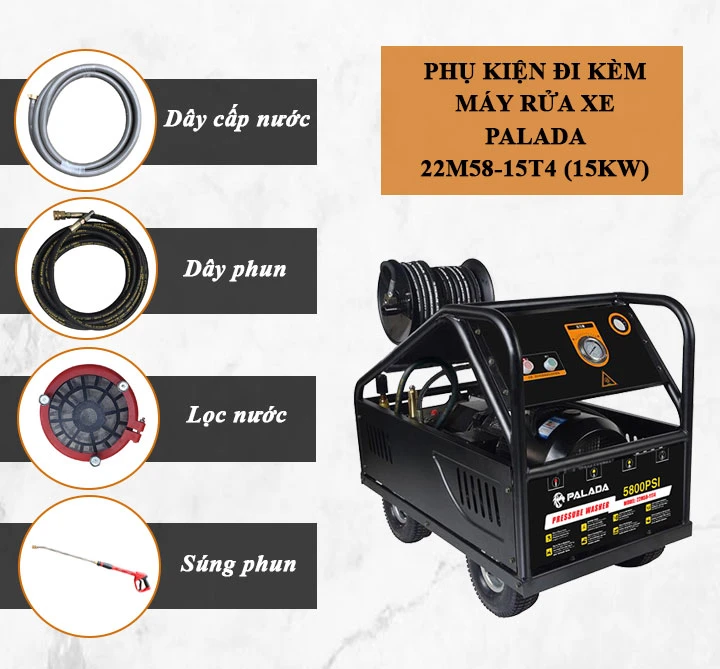 phụ kiện đi kèm máy rửa xe Palada 22M58-15T4