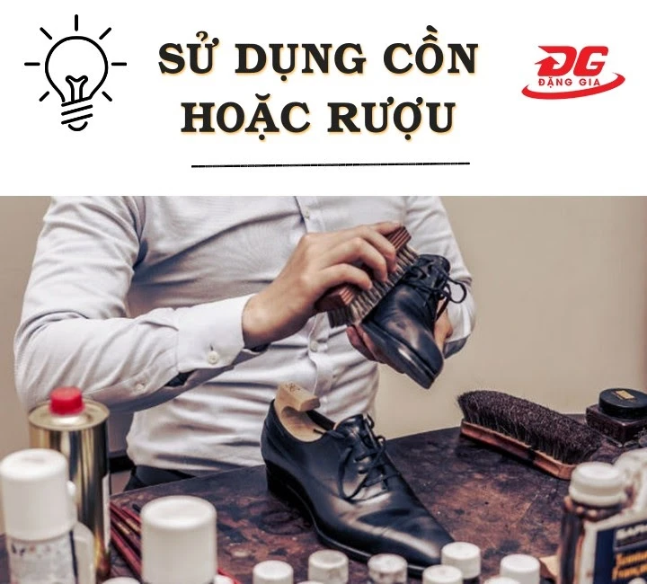 đánh giày bằng cồn và rượu