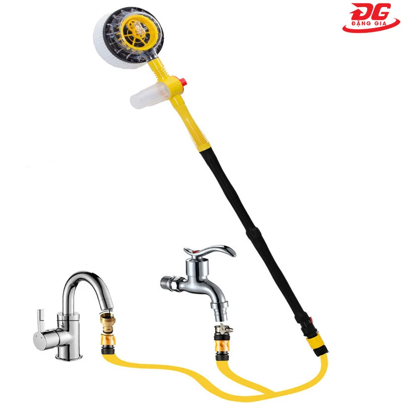 Chổi rửa xe tự động xoay 360 độ kết nối dễ dàng với vòi dẫn nước